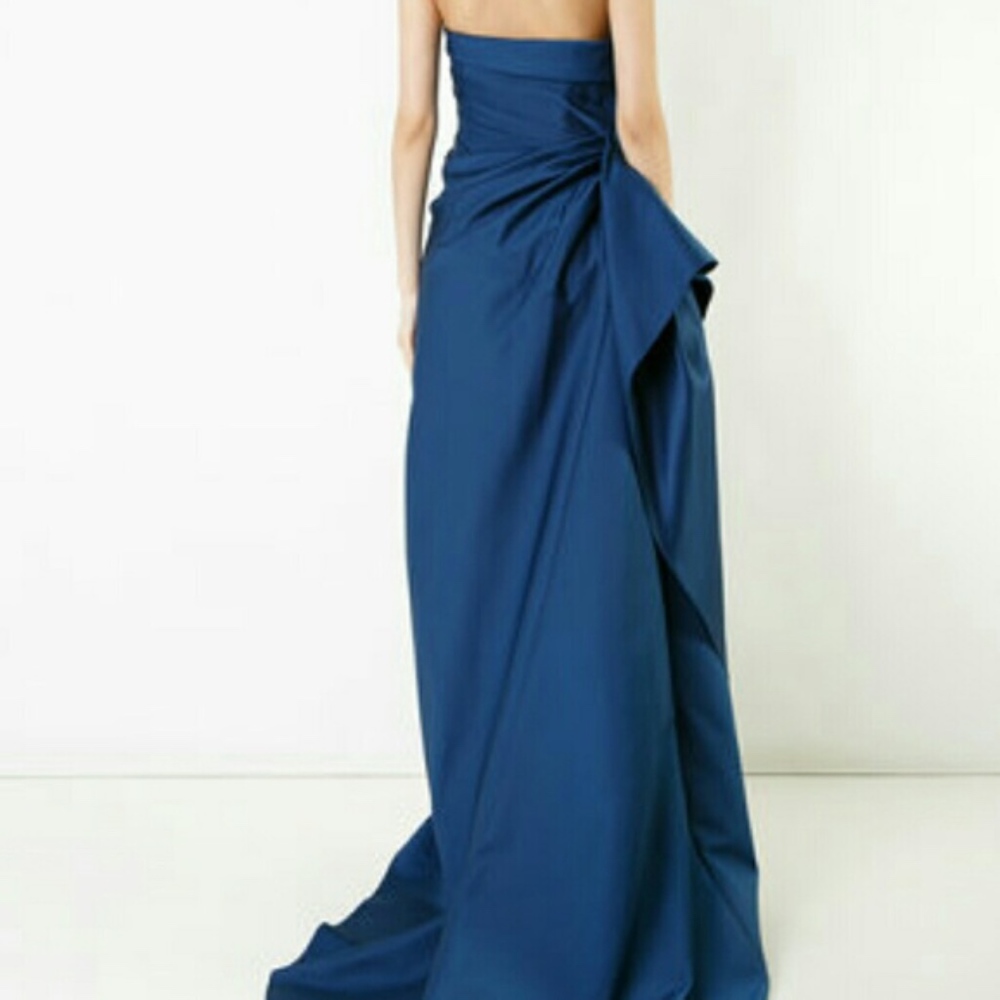NWT Paule Ka Strapless Blue Gown